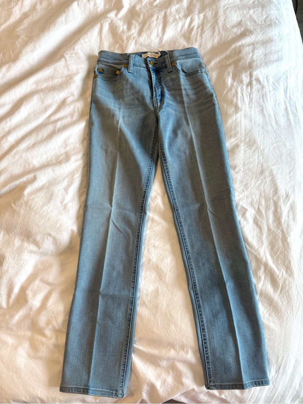 🆕 TORY BURCH Light Wash Straight-Leg Soft Jeans NEW WITH TAG